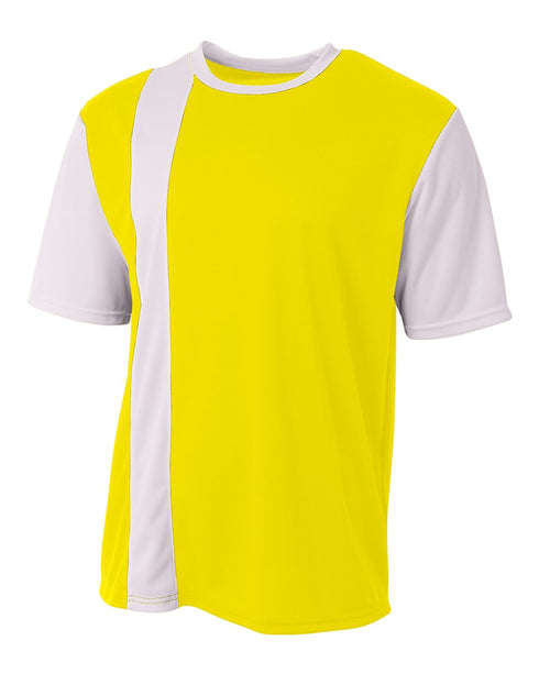 A4 Youth Legend Soccer Jersey (NB3016), Color 'Safety Yellow / White'